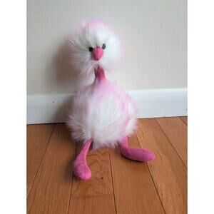 Jellycat Medium Raspberry Ripple Pom Pom Ostrich Stuffed Animal Plush Pink 14"